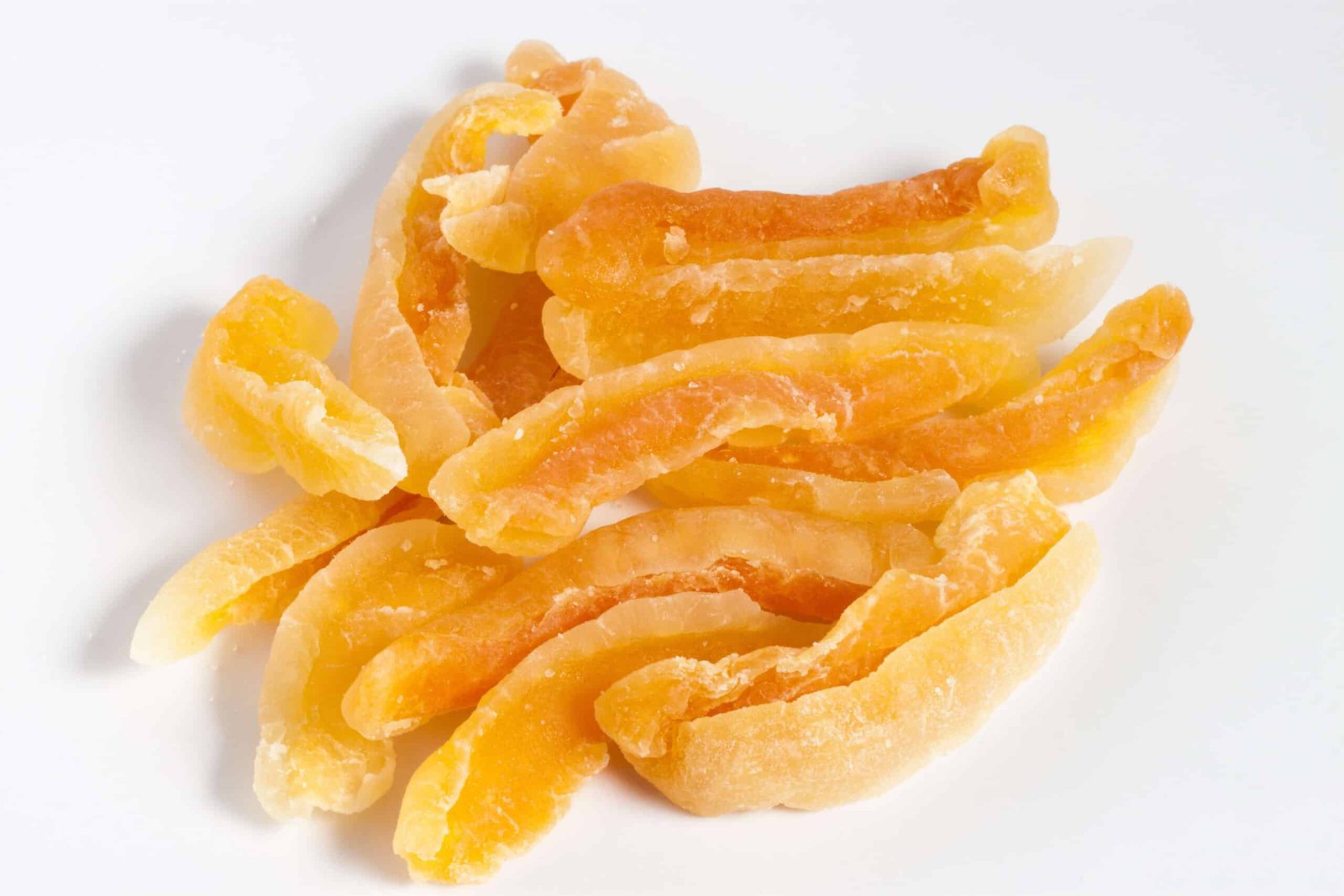 snapshot of dried cantaloupe with white background