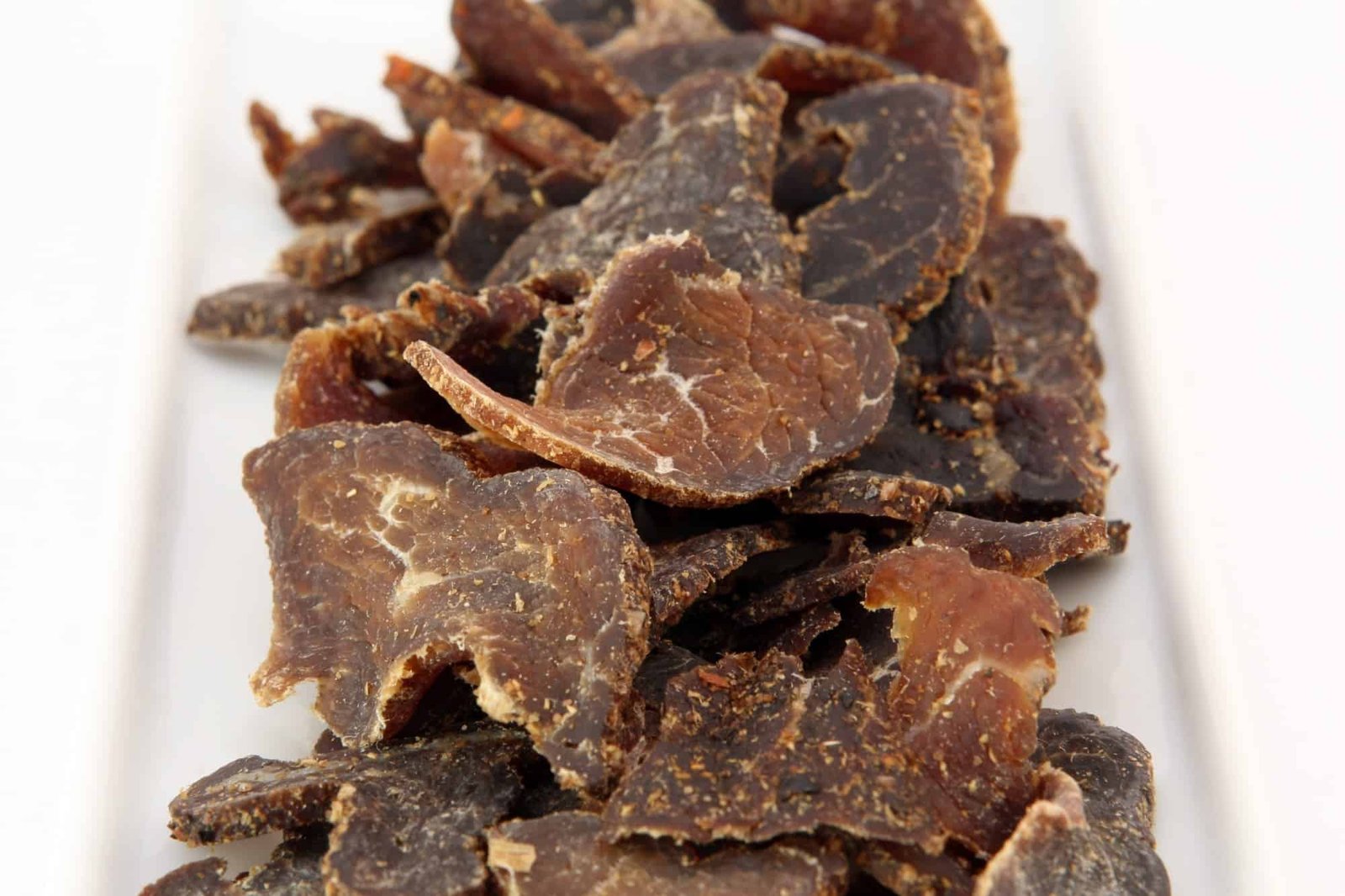 beef jerky with white background