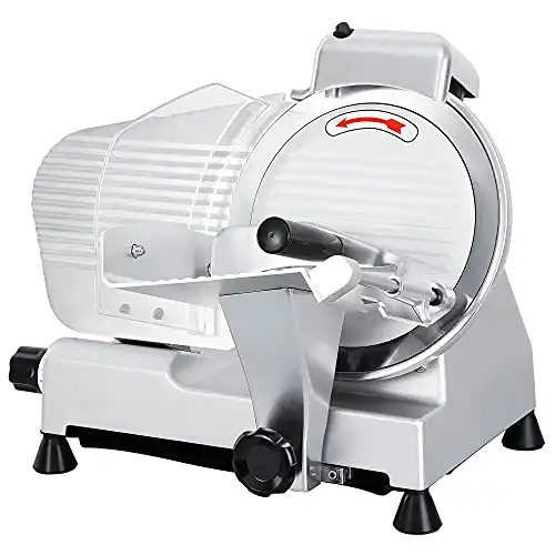 F2C Professional Stainless Steel Semi-Auto Meat Slicer Electric Food Slicer, Deli/Veggies, 240W 530 RPM (Model #01)