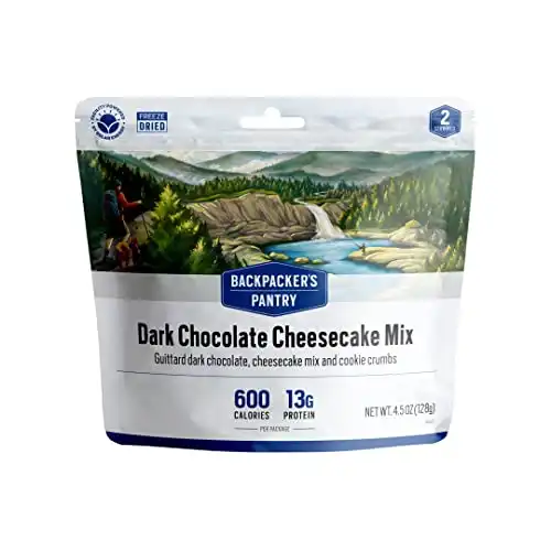 Backpacker's Pantry Dark Chocolate Cheesecake Mix - Freeze Dried Backpacking & Camping Food - Emergency Food - 13 Grams of Protein, Vegetarian - 1 Count
