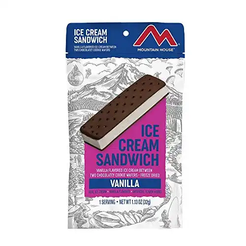 Mountain House Vanilla Ice Cream Sandwich | Freeze Dried Backpacking & Camping Food | 1 Serving