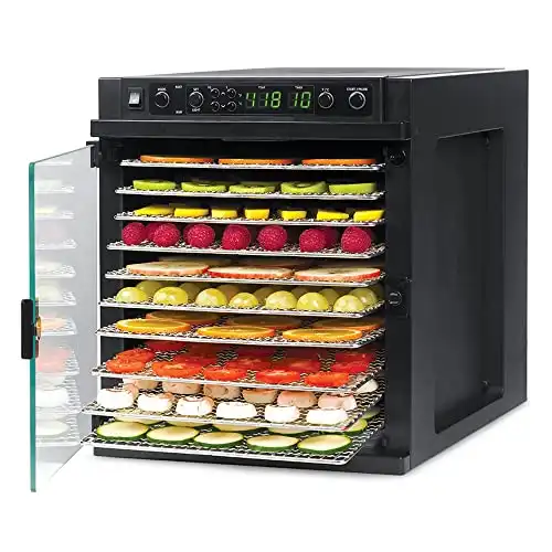 Tribest Sedona SDE-S6780-B Express Electric Food Dehydrator with Stainless Steel Dehydrator Rack Trays, Black