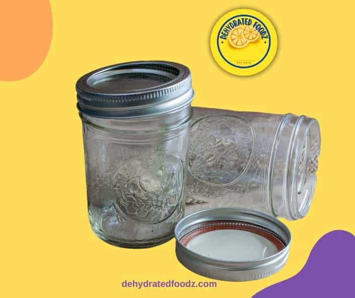 glass canningjars on yellow background