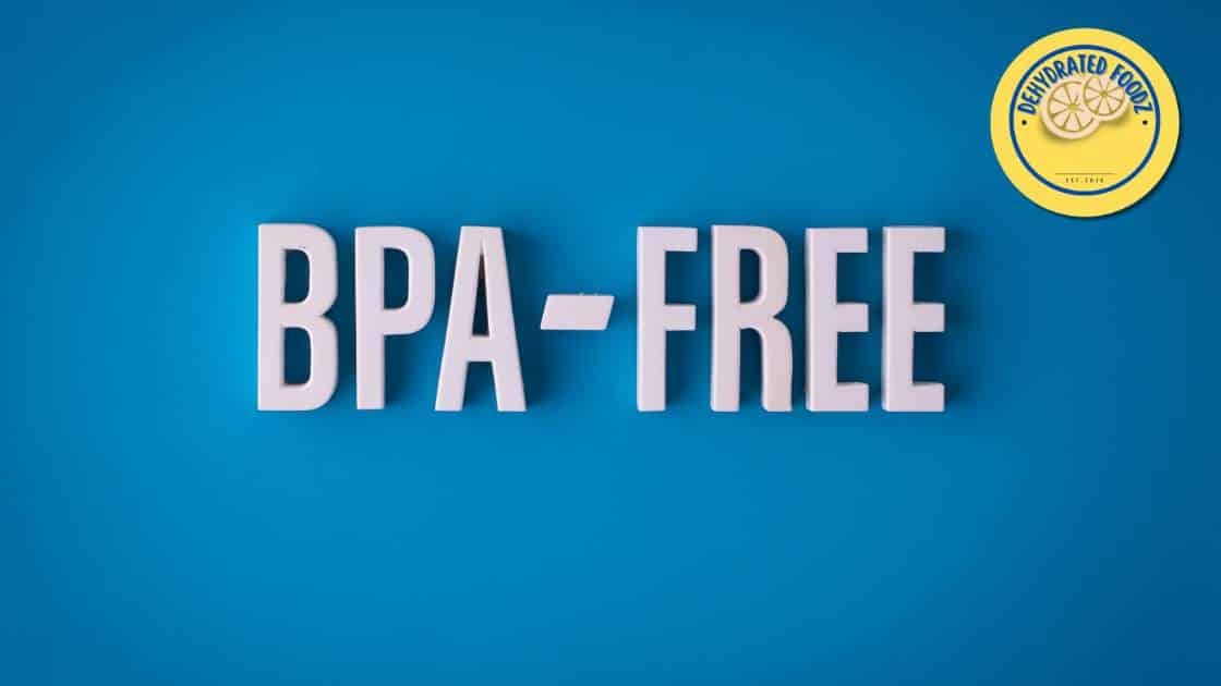 BPA free in large writing on a blue background
