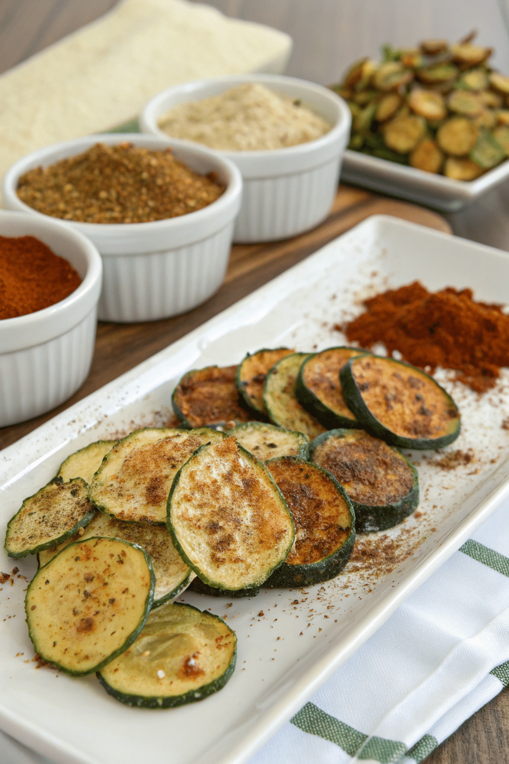 A display of homemade chips with unique flavors like BBQ, Cajun, and Italian seasoning.