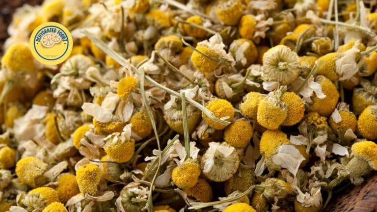 dried chamomile in a heap