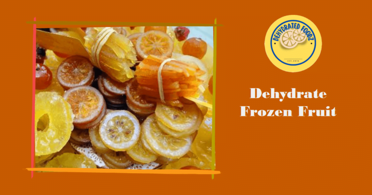 assortment of dried frozen fruit on an orange background