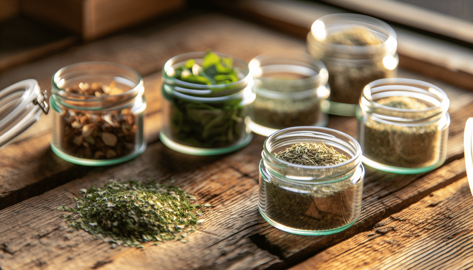 Assortment of dehydrated herbs and spices