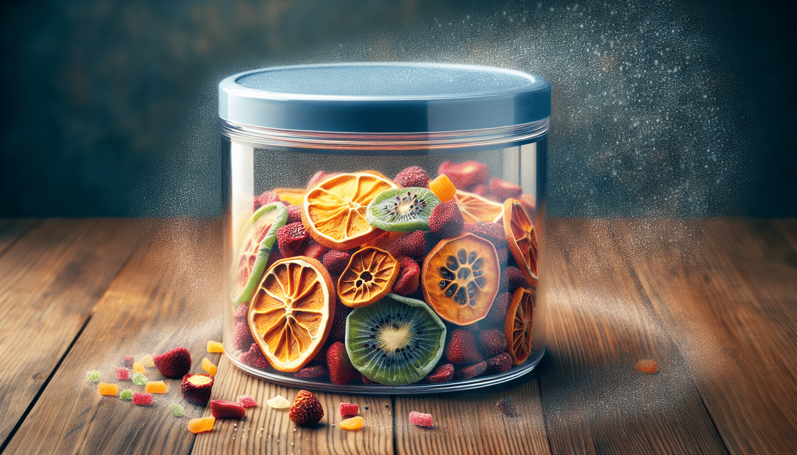 Airtight container for storing dehydrated foods