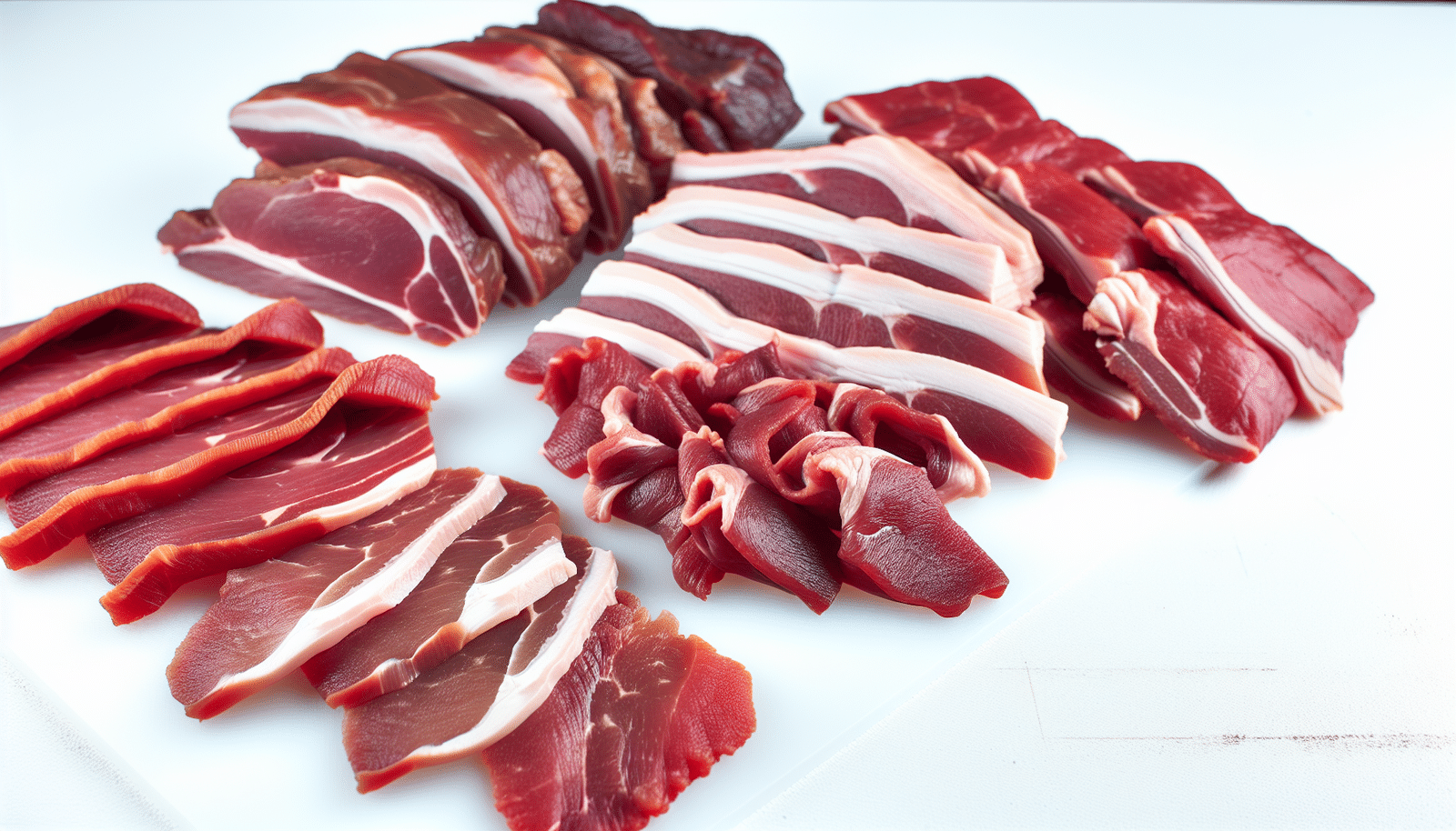 Various cuts of lean meat for jerky