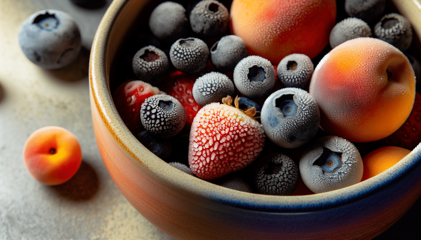 Assorted frozen fruits in a bowl