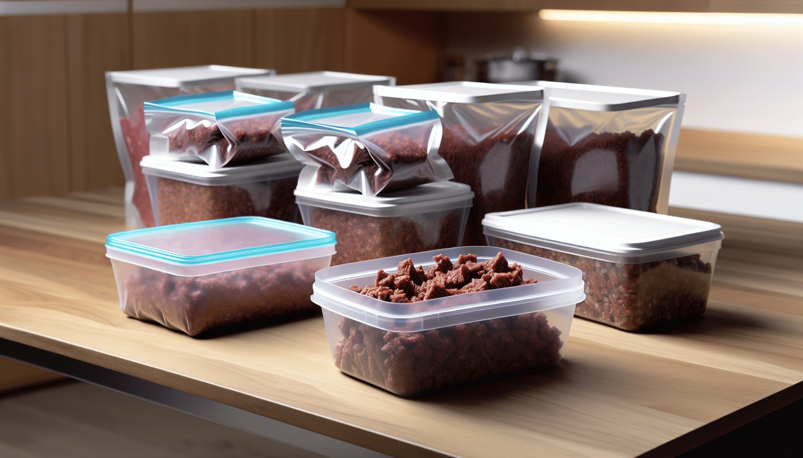Vacuum-sealed storage for dehydrated ground beef