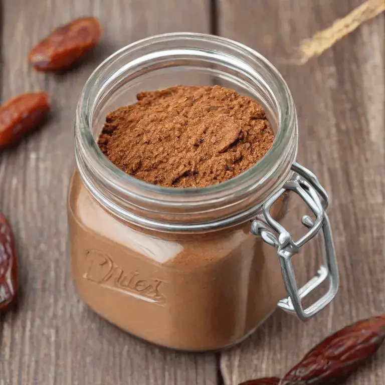 dates powder in a mason jar