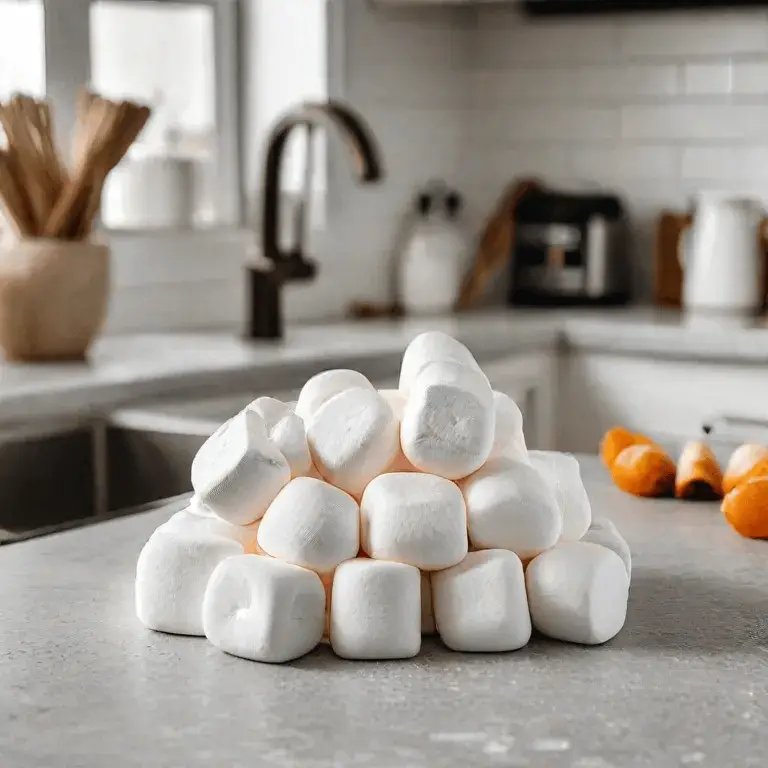 marhsmallows on a kitchen countertop