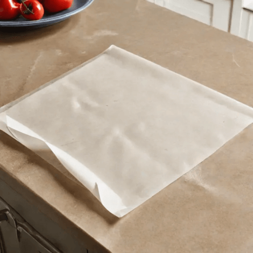 parchment paper on a kitchen countertop