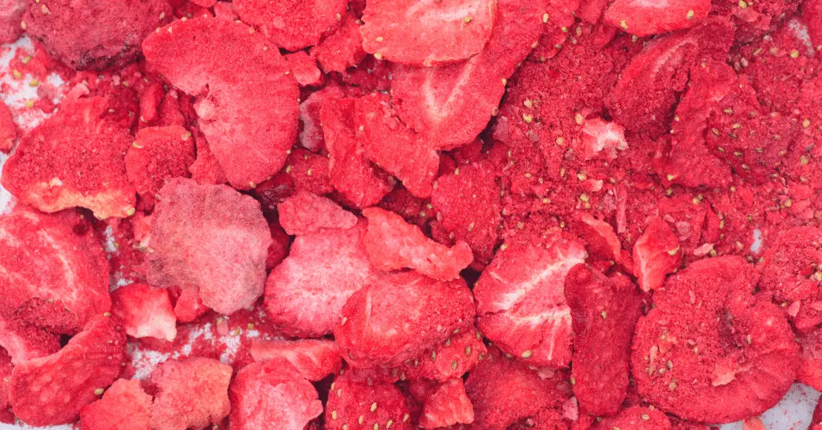 dehydrated strawberries overlapped on each other