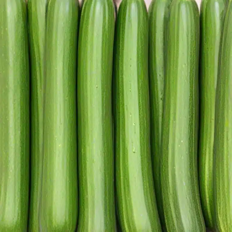 green zucchini lined up