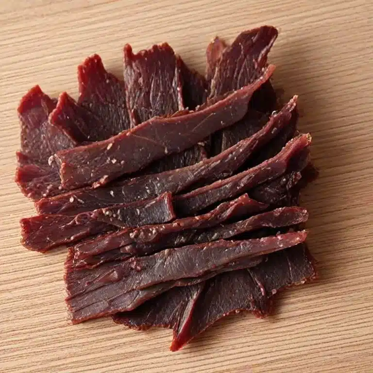 goose jerky on a wooden table