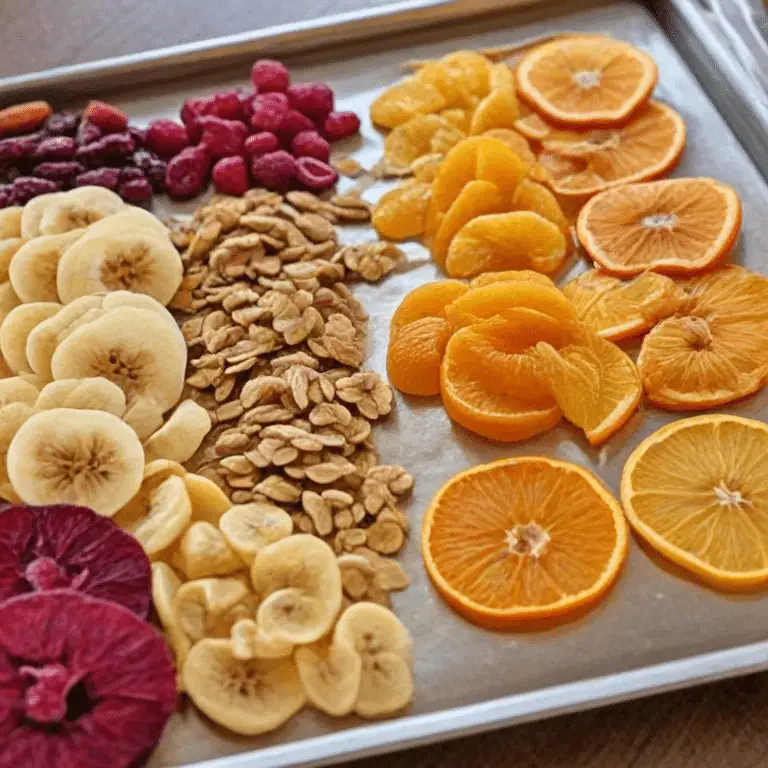 Dehydrated fruit on a BenchFoods dehydrator tray
