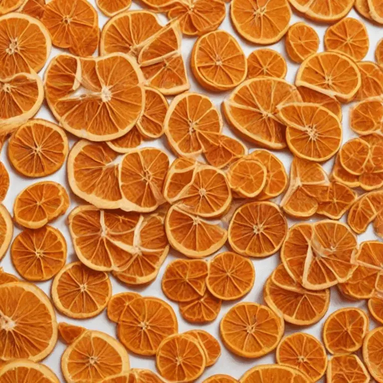 orange slices overlapped on each other on a white background.