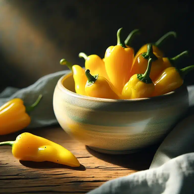 yellow banana peppers in a bowl