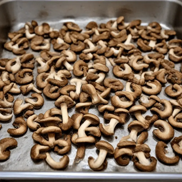 dehydrated mushrooms in oven