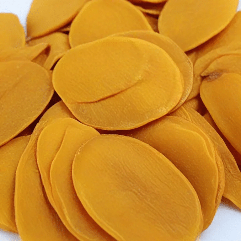 mango slices on a white background