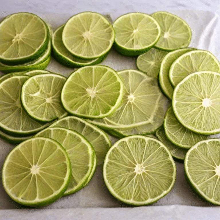 sliced limes getting ready to be dehydrated