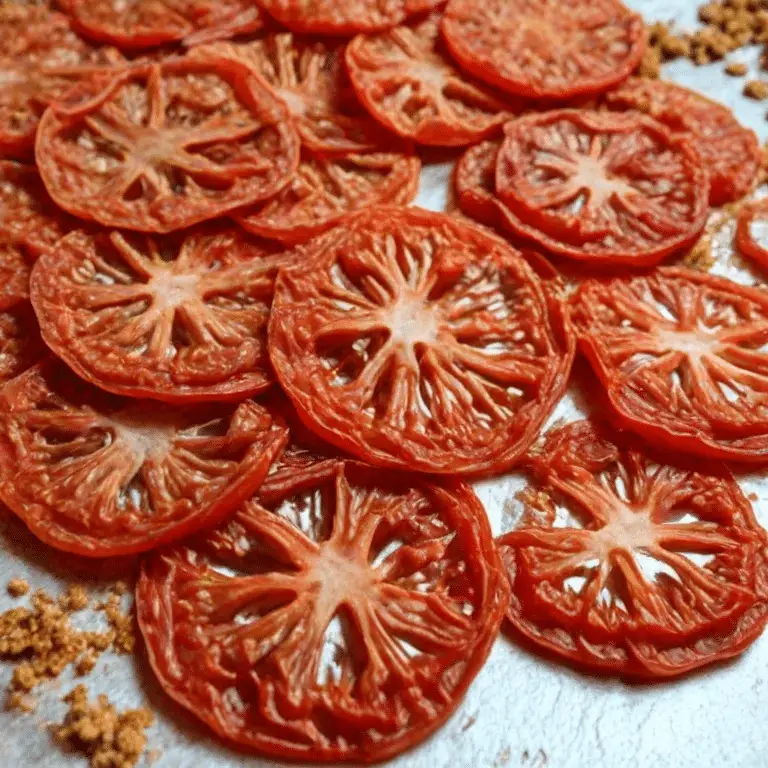 sliced dried tomatoes overlapped on each other
