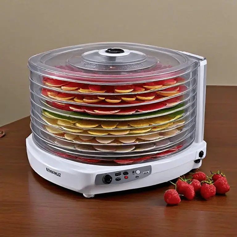 simple food dehydrator on a wooden brown table