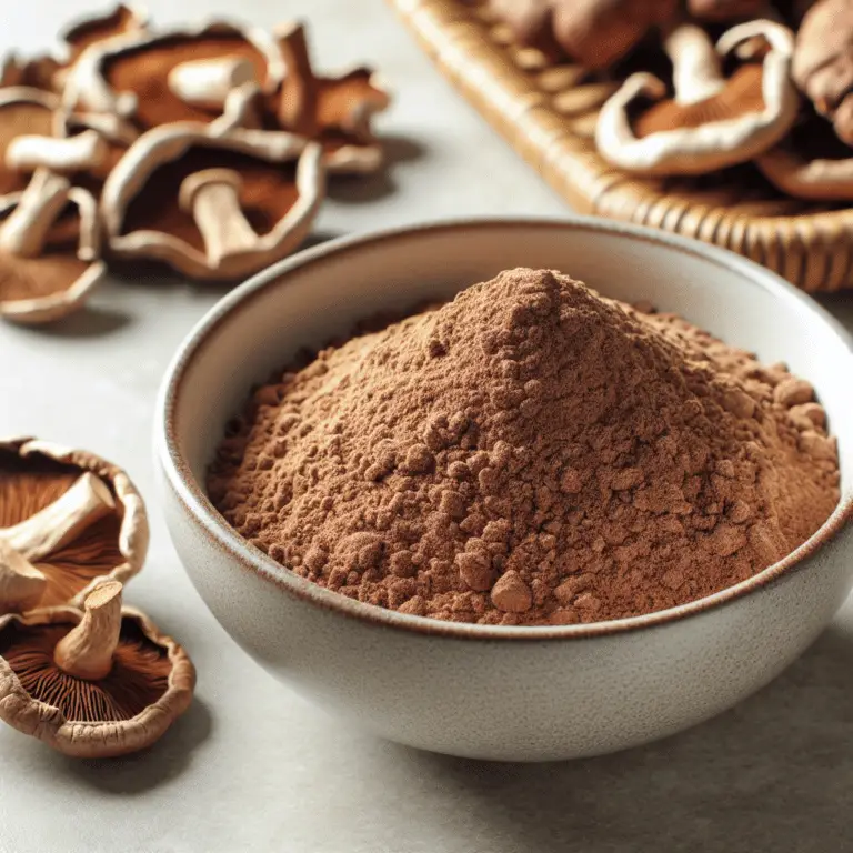 dried mushroom powder in a bowl
