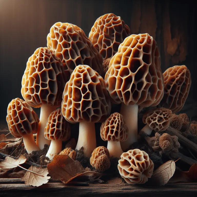 morel mushrooms stacked against each other.