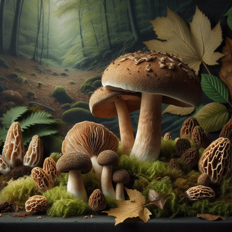 mushrooms in a forest