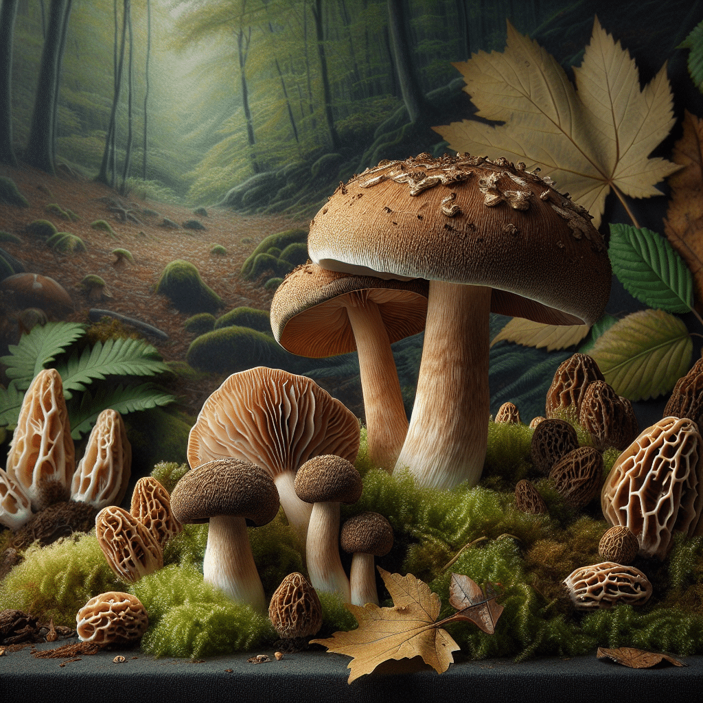 mushrooms in a forest