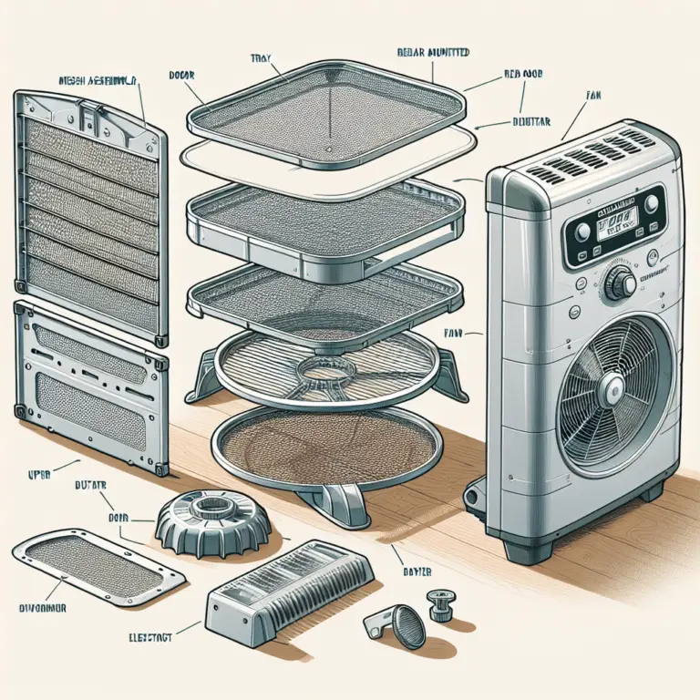 dehydrator parts on a white background