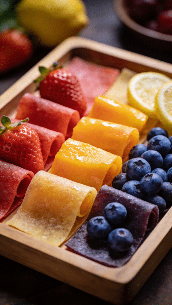 Different fruit leathers.