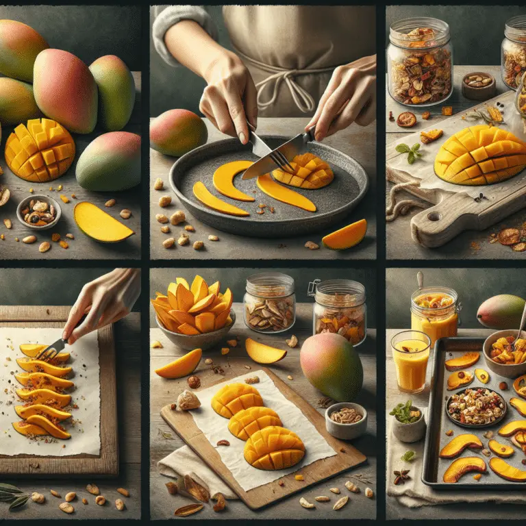 a montage of different dried mango recipes
