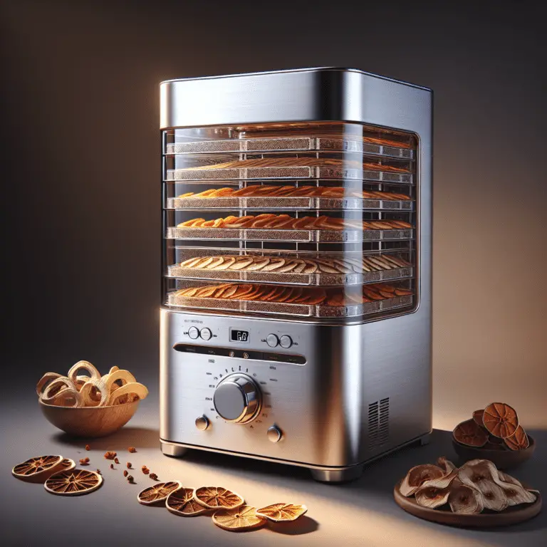 Home Trends food dehydrator showcasing its design and features on a kitchen counter.