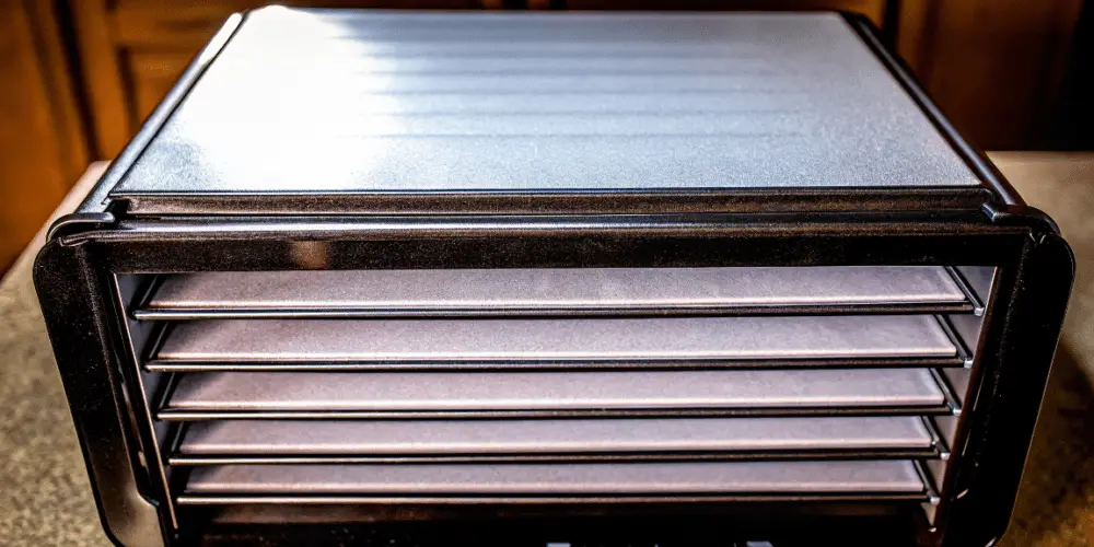 A closeup of dehydrator trays.