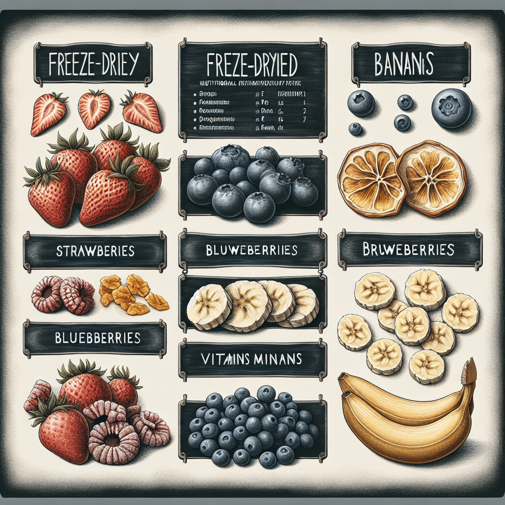 An assortment of colorful freeze-dried fruits showcasing their texture and vibrant colors.