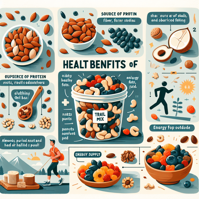 Delicious and nutritious trail mix featuring nuts, seeds, and dried fruits, representing the health benefits of this popular snack.