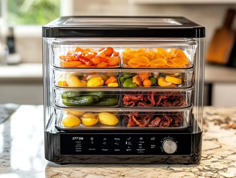 sleek transparent food dehydrator in a kitchen