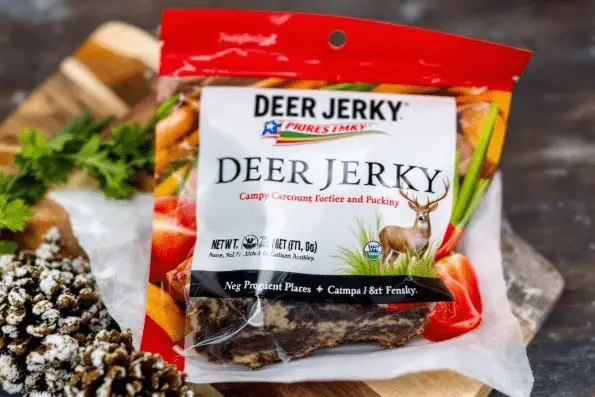 Deer jerky in a packet.