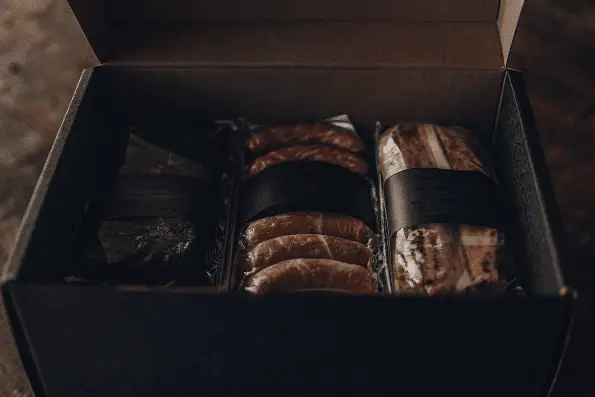 An image of an opened meat subscription box.