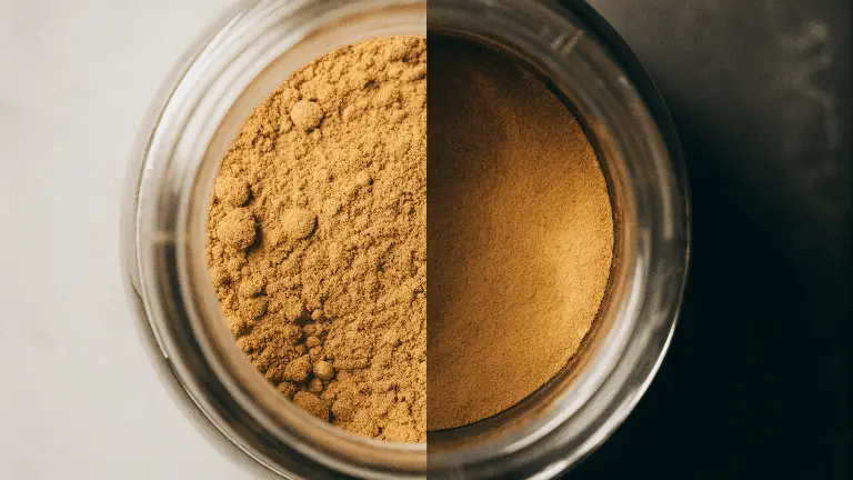 A top down view of pumpkin powder.