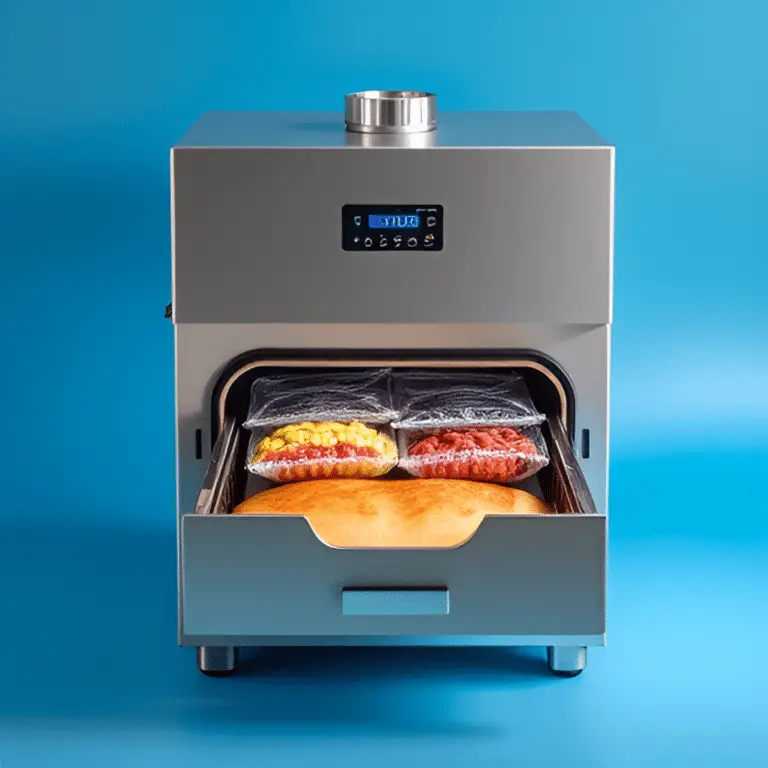freeze drying machine with food
