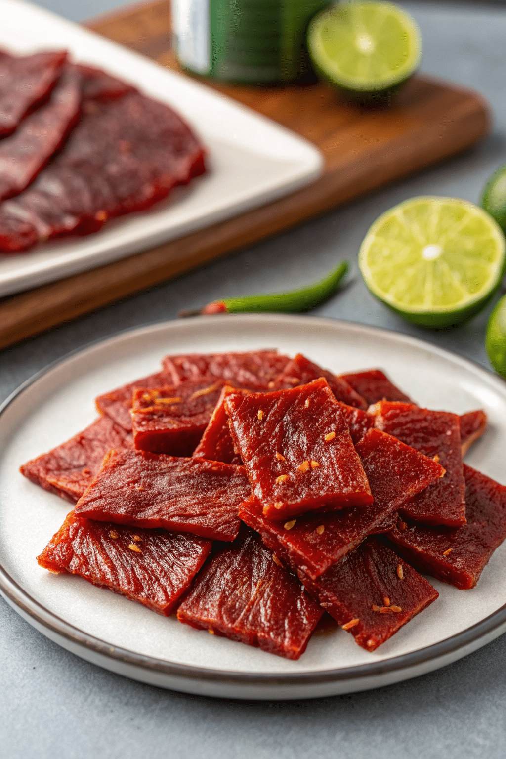 jerky marinated in Chili Lime Brine Marinade