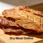 A dry meat on a chopping board.