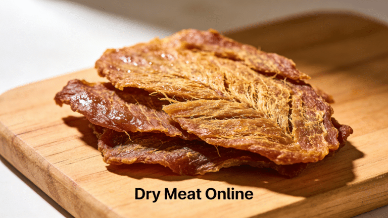A dry meat on a chopping board.