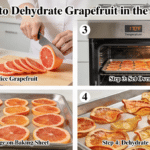 A step by step image on How to Dehydrate Grapefruit in the Oven.